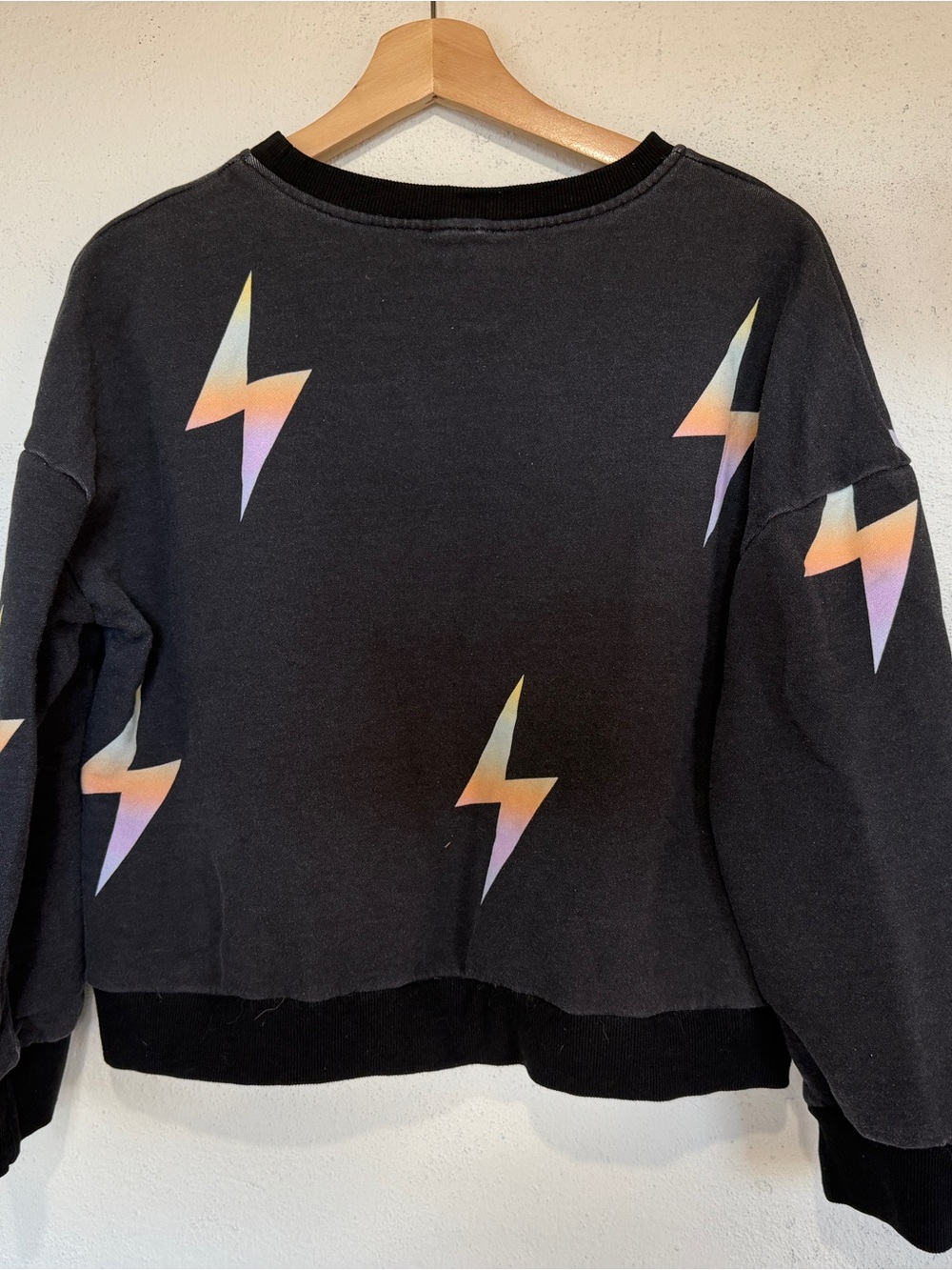 Women’s Black Lightning Bolt Sweatshirt - Brand: